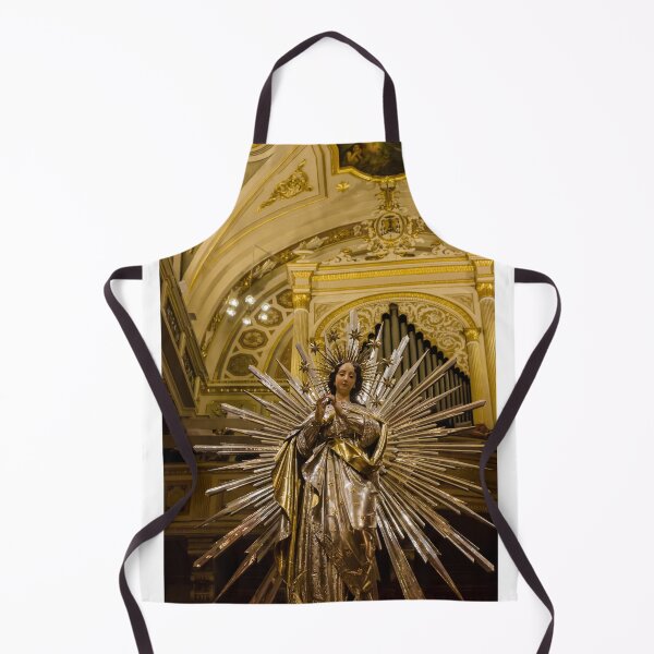 Item preview, Radiant Virgin Mary Statue With Starburst Halo In Ornate Gold Cathedral Interior designed and sold by Nmallia.