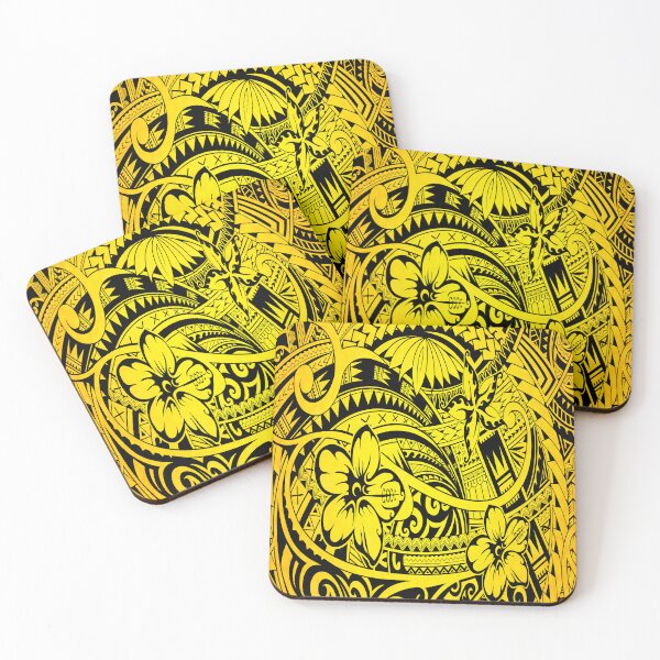 Item preview, Vibrant Yellow Polynesian Tribal Hibiscus Design designed and sold by artistwill.