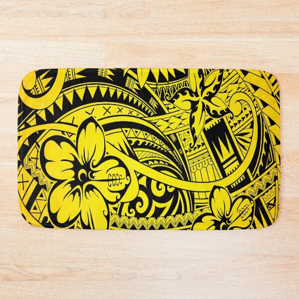 Item preview, Vibrant Yellow Polynesian Tribal Hibiscus Design designed and sold by artistwill.