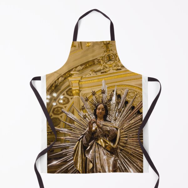 Item preview, Radiant Virgin Mary Statue With Starburst Halo In Ornate Gold Cathedral Interior designed and sold by Nmallia.