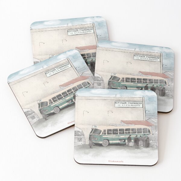 Item preview, Komotini, Greece,bus station illustration designed and sold by Loukoum-Arts.