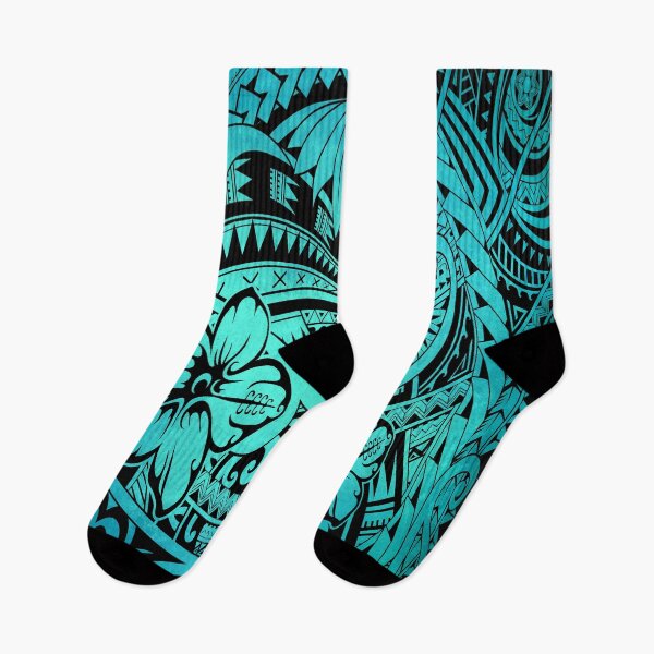 Item preview, Turquoise Polynesian Tribal Floral Design designed and sold by artistwill.