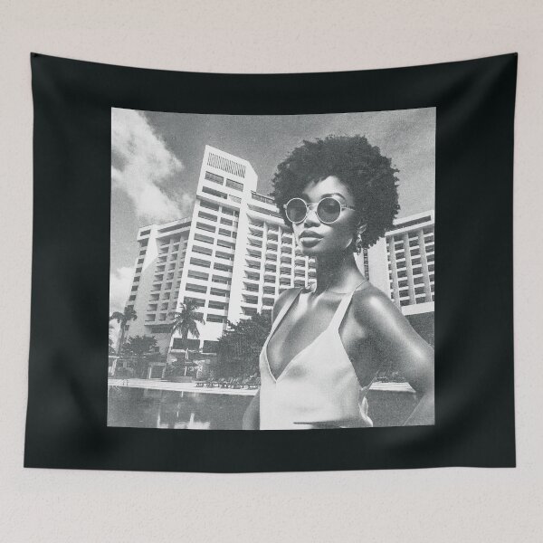 Item preview, Victoria Island Lagos Nigeria | Retro Vintage Travel Print designed and sold by MammothArt.