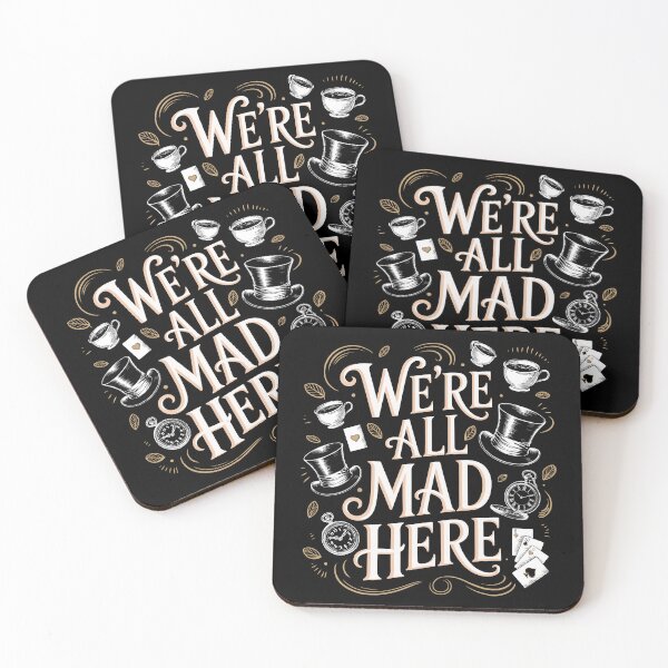 Item preview, We're All Mad Here - Alice in Wonderland Cheshire Cat Quote designed and sold by Wonderlandjoy.