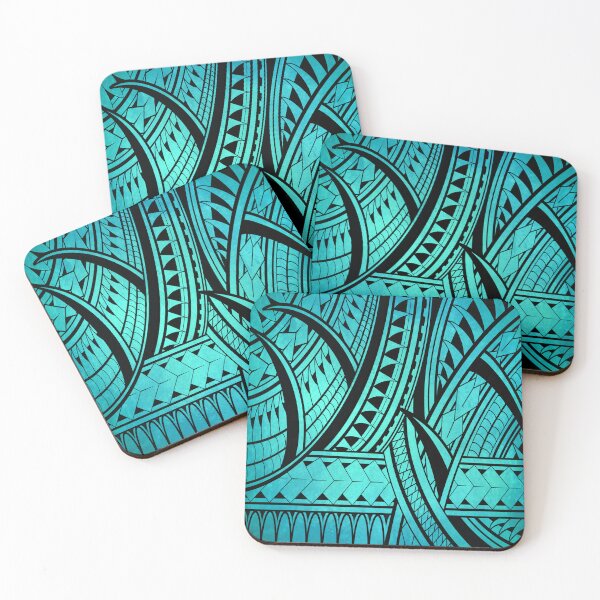 Item preview, Teal Polynesian Flow Tribal Pattern designed and sold by artistwill.