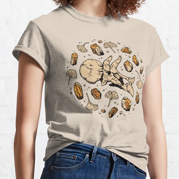 Triceratops Rocks! | Citrine Quartz | Dinosaur Skull Fossil Art Classic T-Shirt