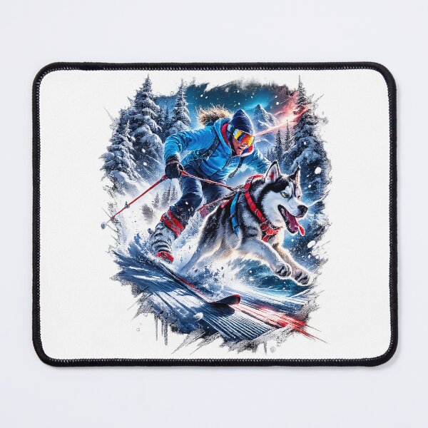 Item preview, Focused owner Skijoring with a spirited Siberian Husky 2 designed and sold by IndyQuests.