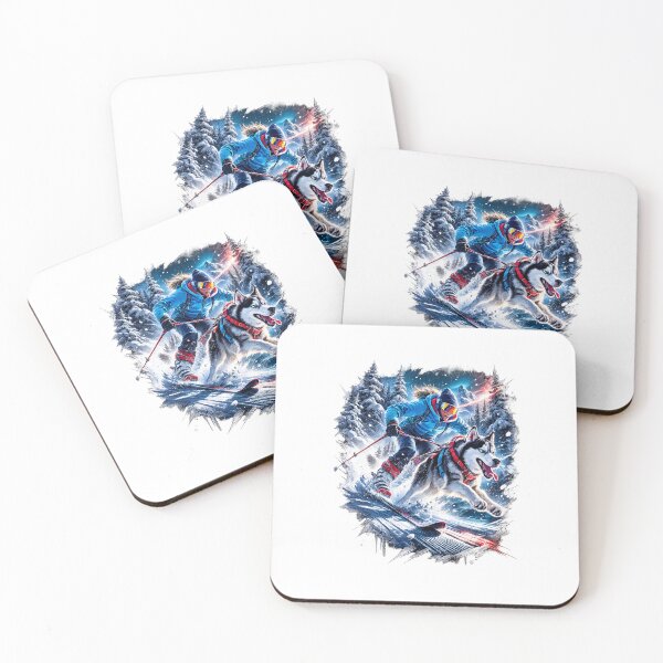 Item preview, Focused owner Skijoring with a spirited Siberian Husky 2 designed and sold by IndyQuests.