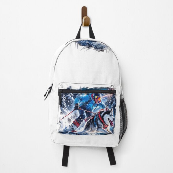 Item preview, Focused owner Skijoring with a spirited Siberian Husky 2 designed and sold by IndyQuests.