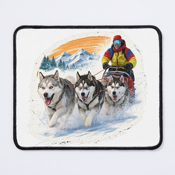 Item preview, Focused Owner Skijoring with a spirited Siberian Husky designed and sold by IndyQuests.