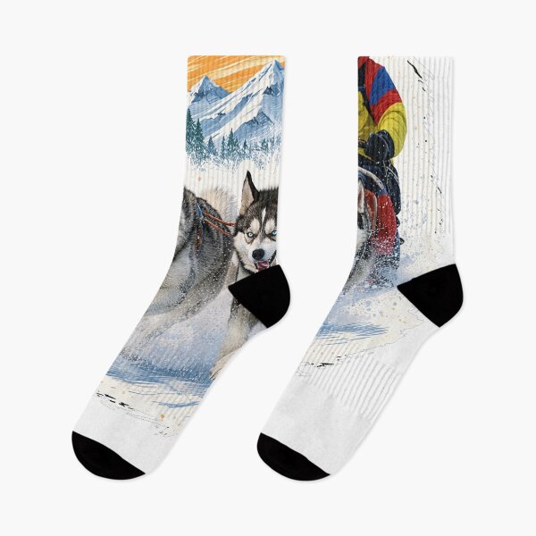 Item preview, Focused Owner Skijoring with a spirited Siberian Husky designed and sold by IndyQuests.