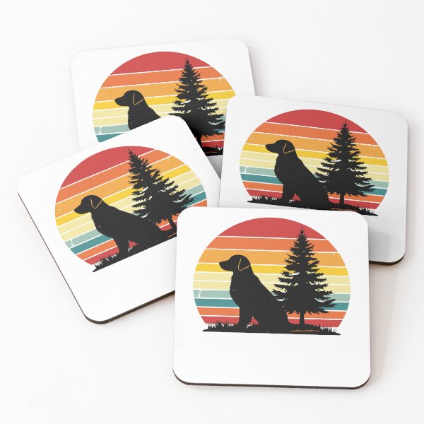 Item preview, Dog Golden Retriever Retro Vintage Sunset Forest Nature designed and sold by LoomLevel.