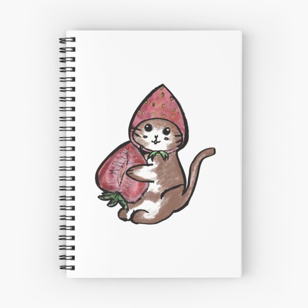 Item preview,  strawberry cat holding strawberry designed and sold by Snoodle-Doodles.