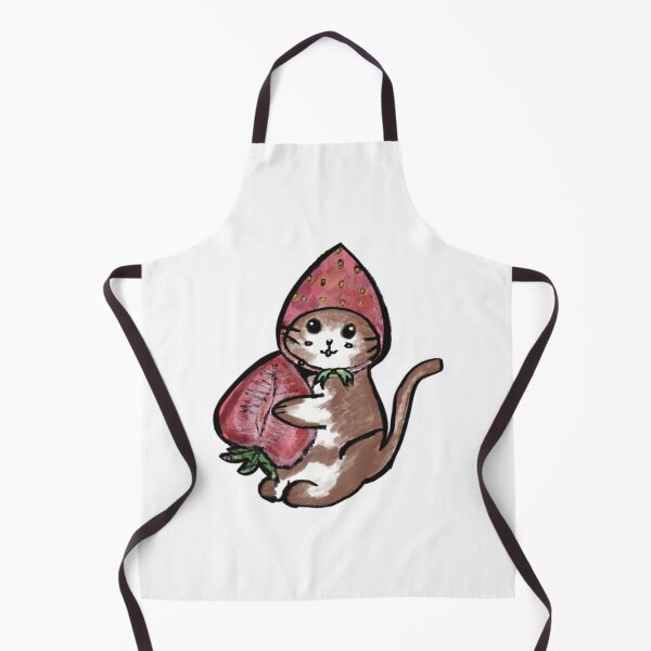 Item preview, strawberry cat holding strawberry designed and sold by Snoodle-Doodles.