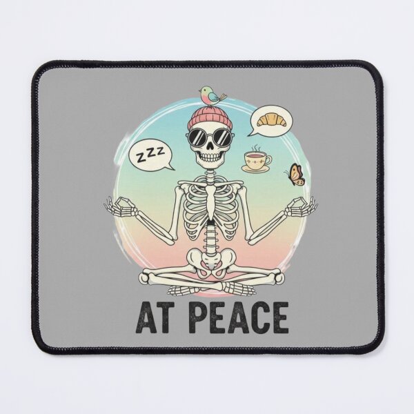 Item preview, At Peace Funny Skeleton Meditation Design | Calm Mind Chill Vibes Art designed and sold by SV-Creation.