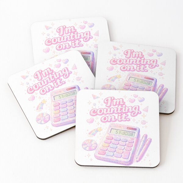 Item preview, Girl Math: I'm Counting On It 53180008 Calculator Meme Sticker | Funny Pink Aesthetic Gift designed and sold by DeluluDept.