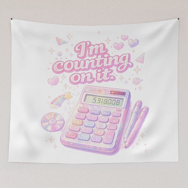 Item preview, Girl Math: I'm Counting On It 53180008 Calculator Meme Sticker | Funny Pink Aesthetic Gift designed and sold by DeluluDept.