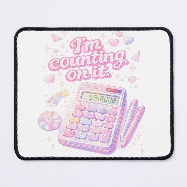 Item preview, Girl Math: I'm Counting On It 53180008 Calculator Meme Sticker | Funny Pink Aesthetic Gift designed and sold by DeluluDept.