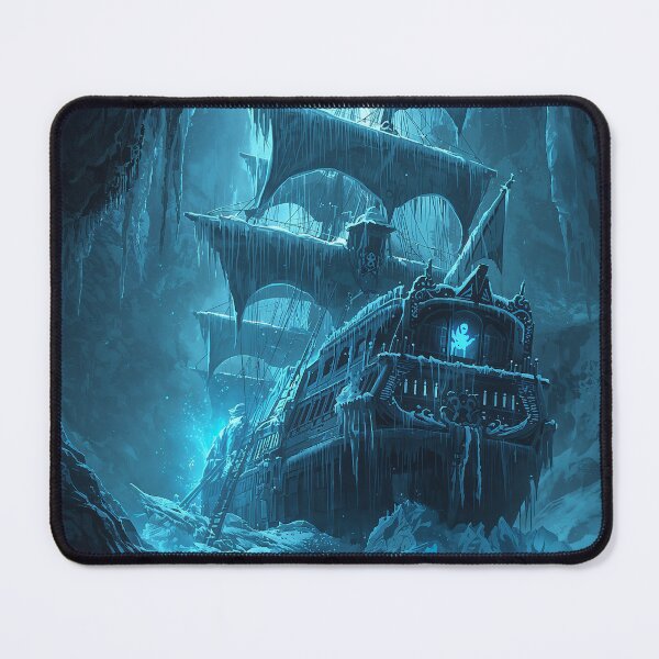 Item preview, Frozen Cursed Pirate Ship Ice Cavern Dark Fantasy Art designed and sold by Kynura.
