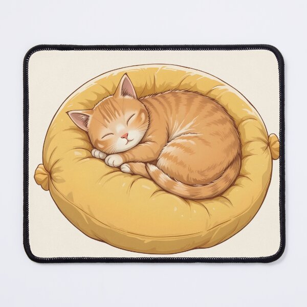 Item preview, Sleeping Cat on Lemon Pillow - Cozy Cavetown Art designed and sold by WowDezign.