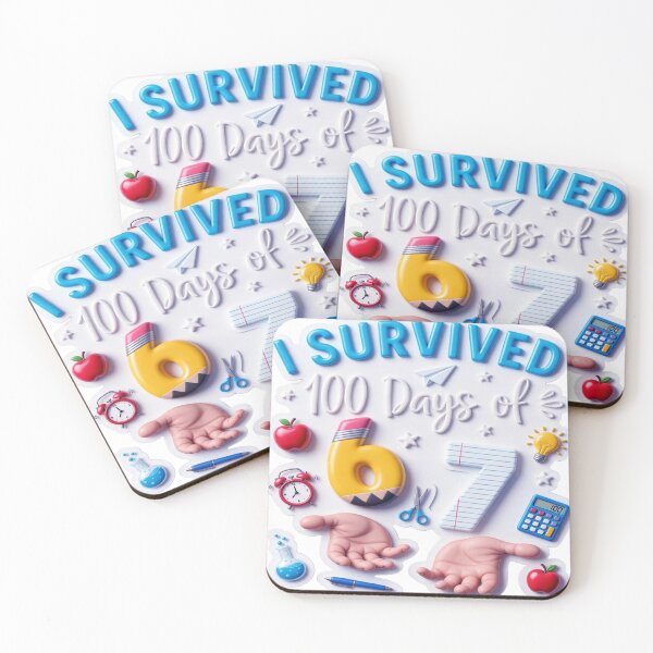 Item preview, 100 Days Conquered: 6th to 7th Grade Victory – Motivational Sticker designed and sold by ARTCREATESHOP.