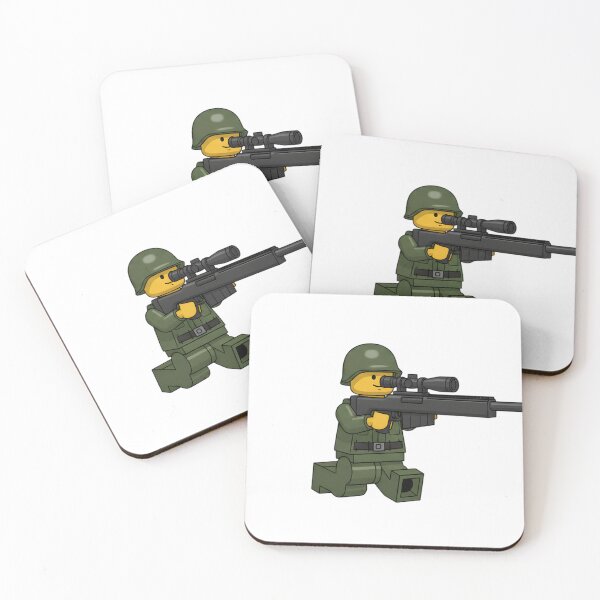 Aperçu de l'œuvre Soldat LEGO avec fusil de sniper créée et vendue par Gold Phoenix Adro.
