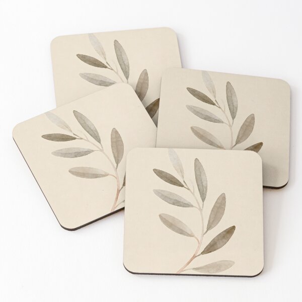 Item preview, Olive Branch Beige Botanical Wall Art | Neutral Minimalist Painted Botanical Print | Japandi Scandinavian Nature Decor designed and sold by sana designer.