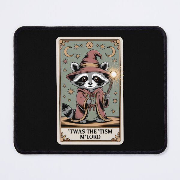 Item preview, Twas The Tism Wizard Raccoon Tarot Card Art designed and sold by Aesthetic Art.