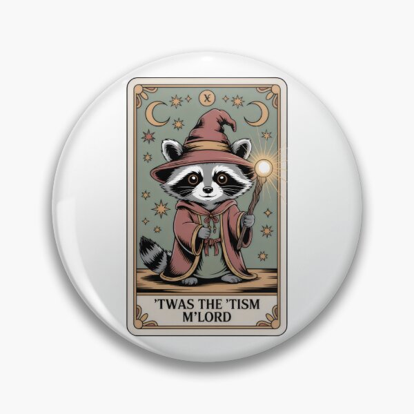 Item preview, Twas The Tism Wizard Raccoon Tarot Card Art designed and sold by Aesthetic Art.