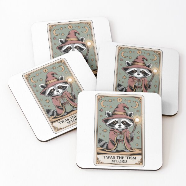 Item preview, Twas The Tism Wizard Raccoon Tarot Card Art designed and sold by Aesthetic Art.