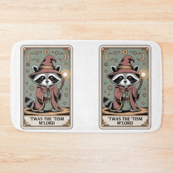 Item preview, Twas The Tism Wizard Raccoon Tarot Card Art designed and sold by Aesthetic Art.