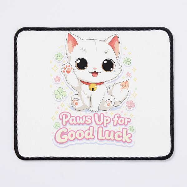 Item preview, Lucky Maneki Cat Paws Up for Good Luck Cute Kawaii Illustration Design designed and sold by imaginariumlab.