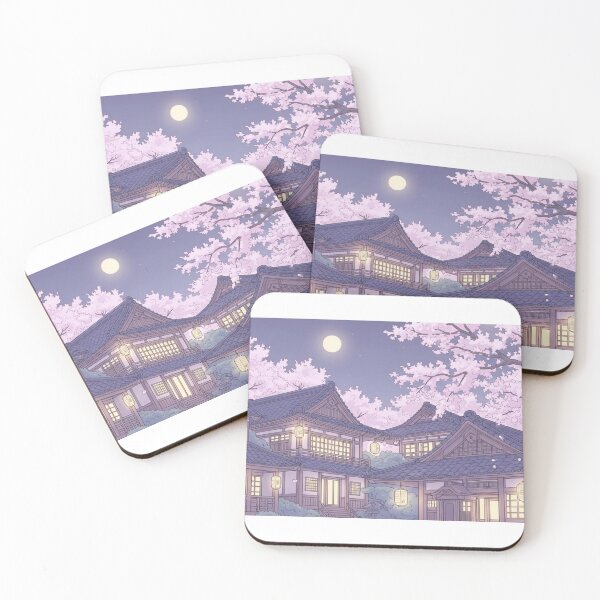 Item preview, Traditional Japanese houses by moonlight designed and sold by Only Words.