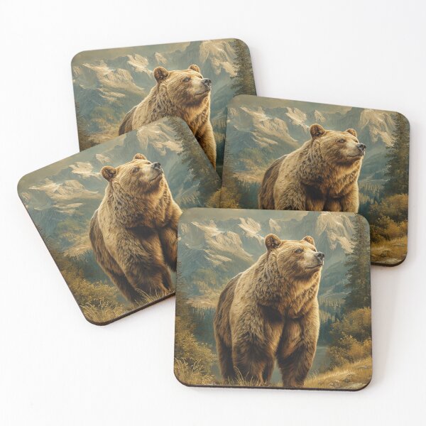 Item preview, Majestic Bear in Mountain Landscape designed and sold by PetsArt.