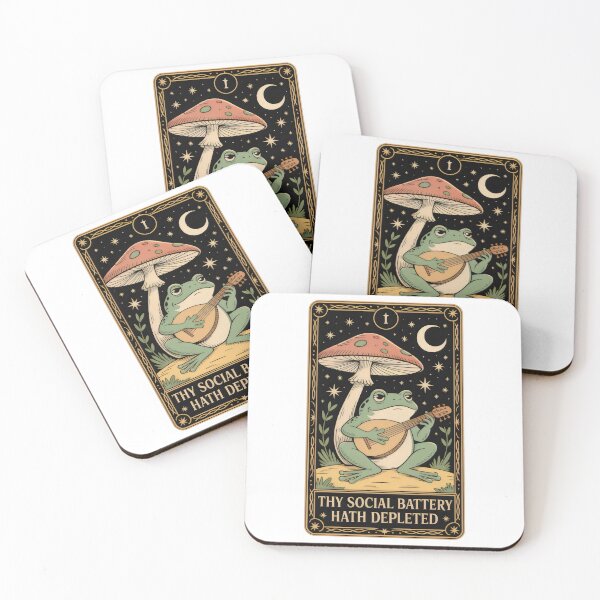 Item preview, Thy Social Battery Depleted Frog Tarot Card Art designed and sold by Aesthetic Art.