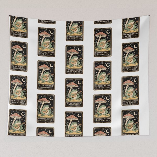 Item preview, Thy Social Battery Depleted Frog Tarot Card Art designed and sold by Aesthetic Art.