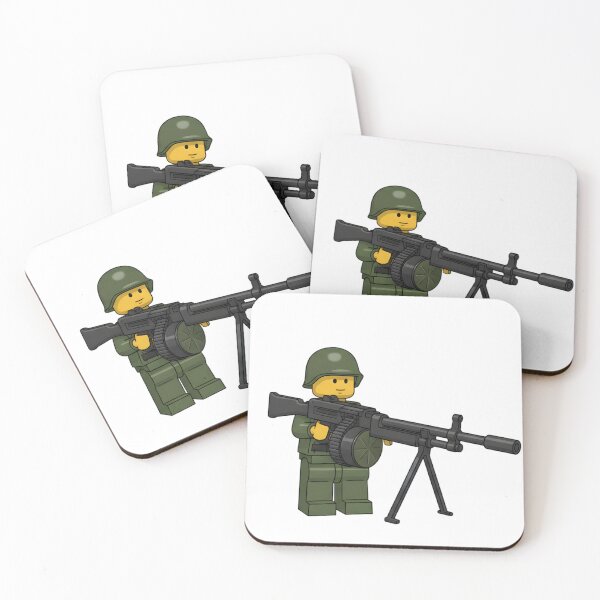 Item preview, LEGO soldier with machine gun designed and sold by Gold Phoenix Adro.