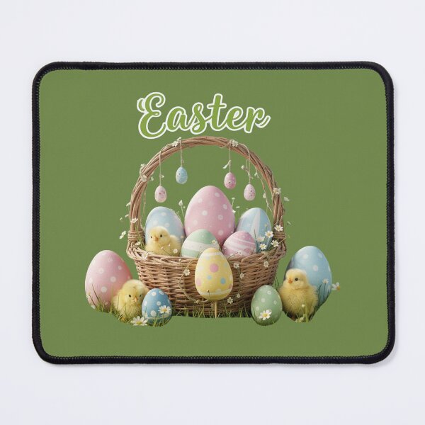 Item preview, Vintage Easter Basket with Pastel Eggs and Cute Chicks - Spring Watercolor Design. designed and sold by LunaPrintCo.