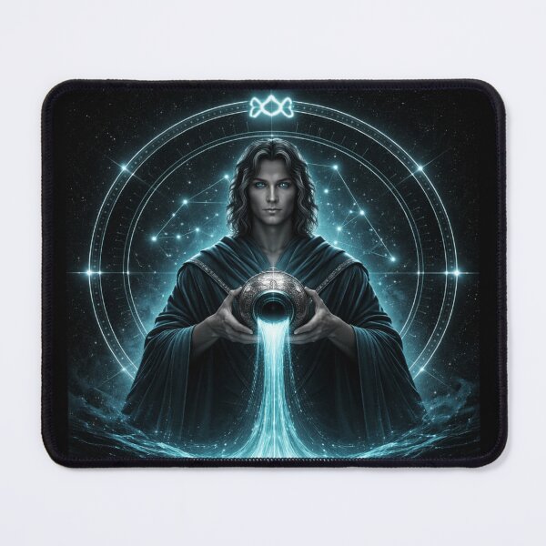 Aperçu de l'œuvre Aquarius Cosmic Water Bearer Zodiac Emblem créée et vendue par QuantumOasis.