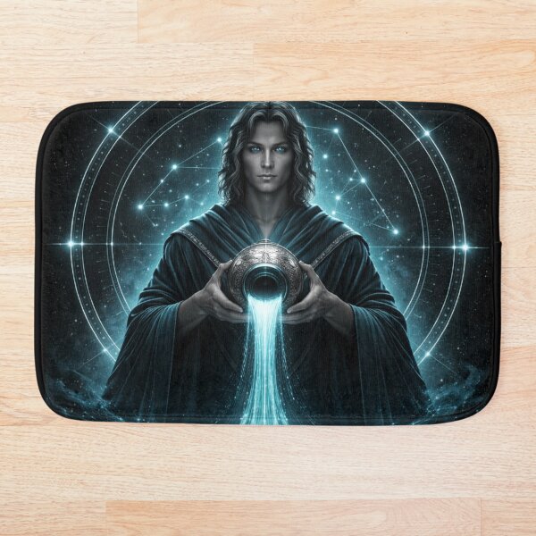 Item preview, Aquarius Cosmic Water Bearer Zodiac Emblem designed and sold by QuantumOasis.