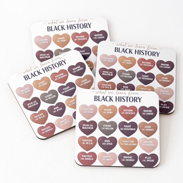 Item preview, Modern Black History Inspirational Heart Grid – Learn From 16 Legends  designed and sold by ARTCREATESHOP.