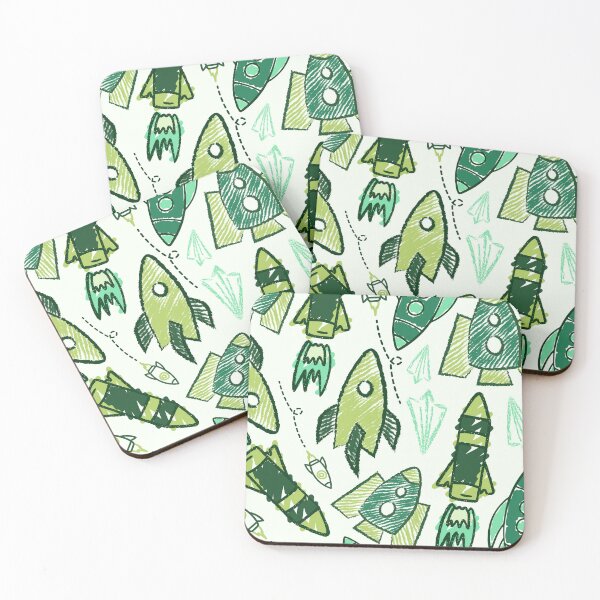 Item preview, rocket launch pattern green designed and sold by designerjosie.