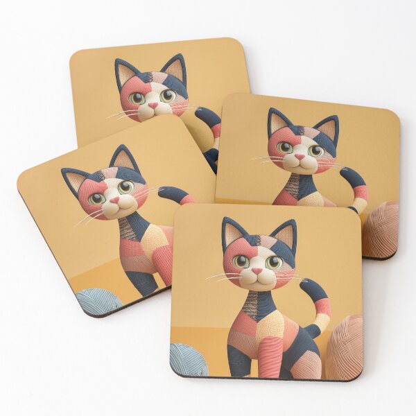 Item preview, Patchwork Cat with Yarn Balls designed and sold by PetsArt.