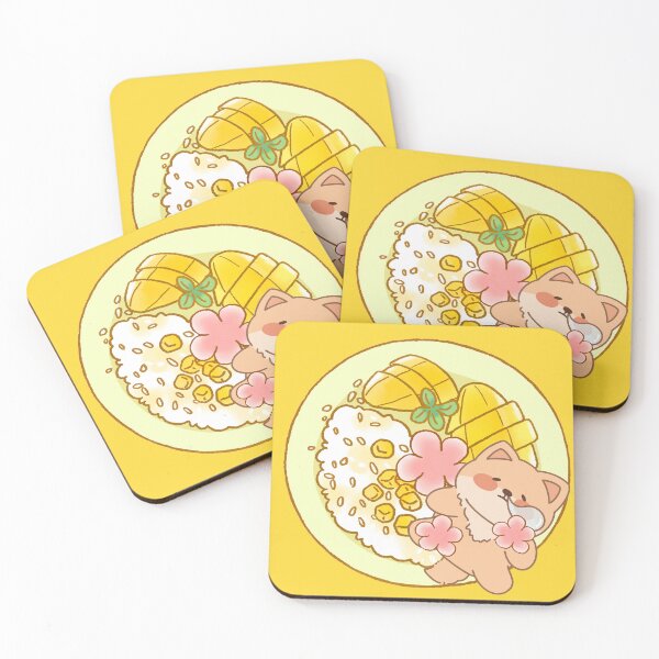 Item preview, Piou the Shiba: Kawaii Mango Sticky Rice Feast designed and sold by Kanniax.