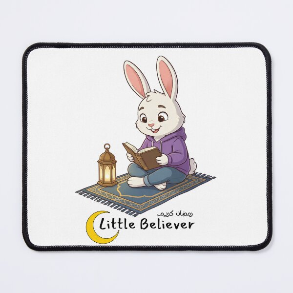 Item preview, Little Believer - Cute Ramadan Bunny on Prayer Rug designed and sold by Ahmed-G-Designs.