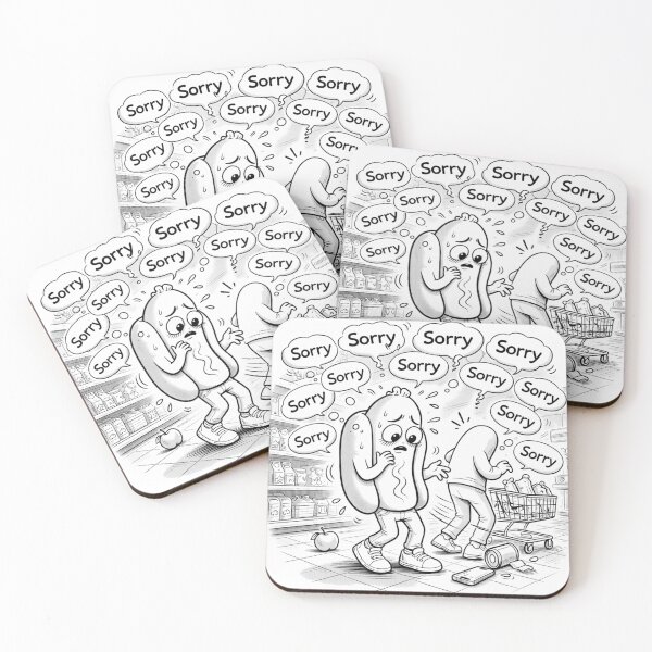 Item preview, Sorry Sorry Sorry – People Pleaser Hot Dog | Funny Apology Meme designed and sold by ComedyInkFactor.