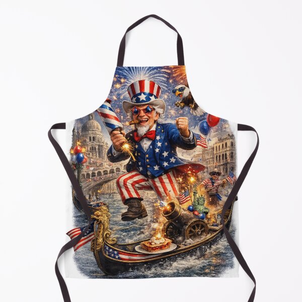 Item preview, Uncle Sam in Venice 4th of July T-Shirt – Patriotic Independence Day USA Graphic Tee – Funny American Gondola Fireworks Design designed and sold by RolMerch.