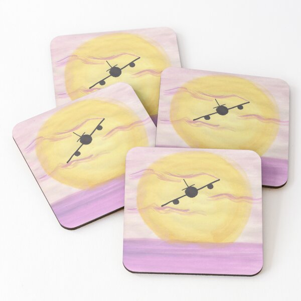 Artikelvorschau, Flugzeug fliegt in den Sonnenuntergang entworfen und verkauft von JennyRoseArt.