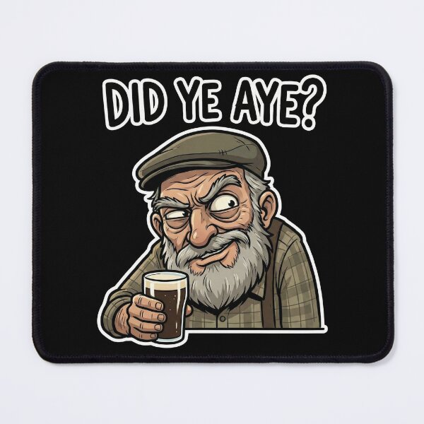 Item preview, Did Ye Aye? Funny Scottish Sarcasm Skeptical Man with Pint Graphic designed and sold by Loom on the Loch.