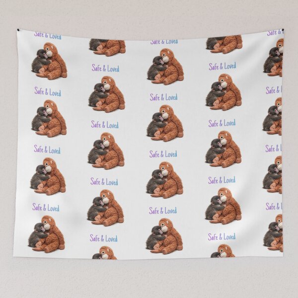 Item preview, Punch Baby Monkey Hugging Orangutan Plushie Viral Cute Monkey - safe place designed and sold by t-patterns.